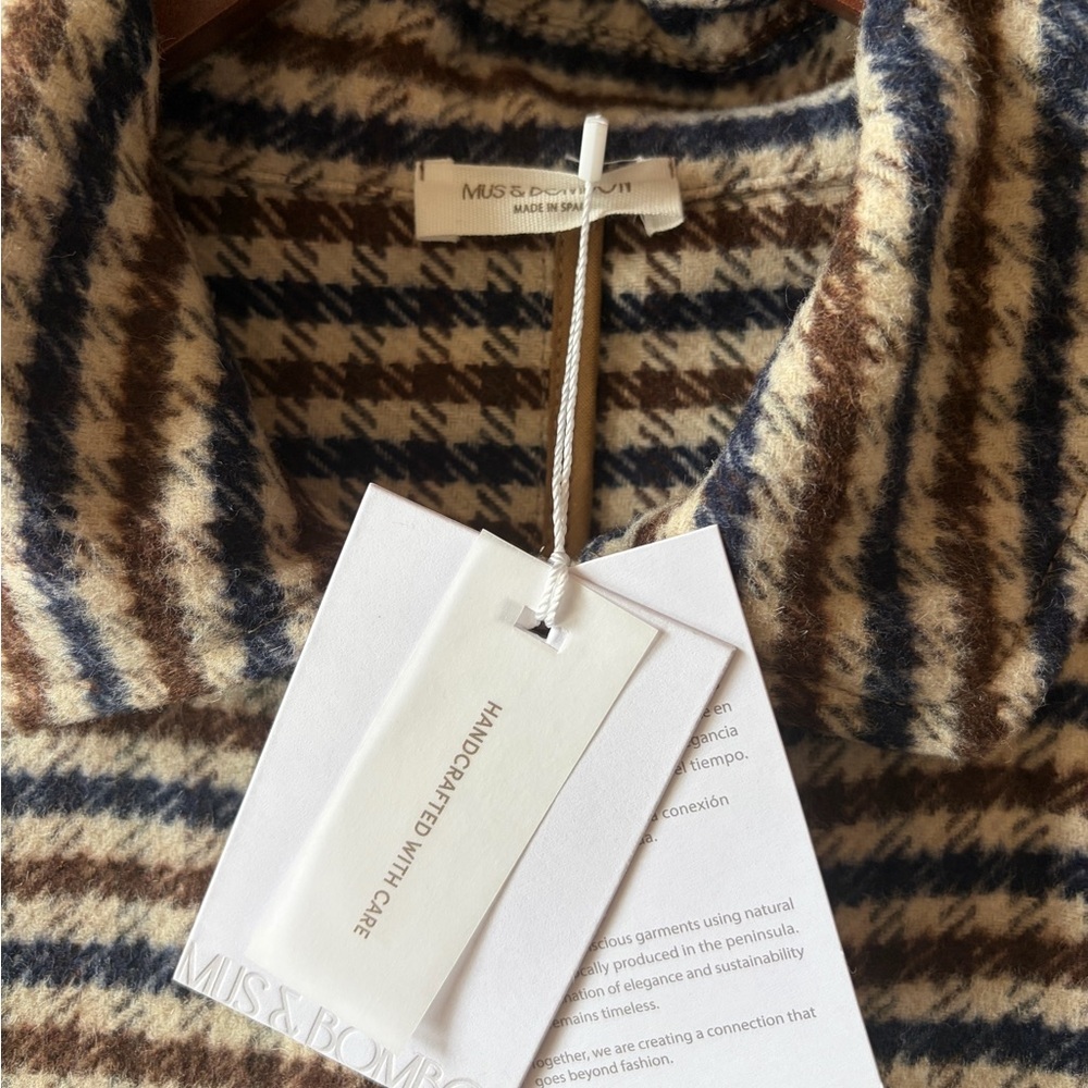 NWT Mus & BomBon Saja Cape Brown Check Plaid (Cuadros Marrón) | Made in Spain - Picture 11 of 15